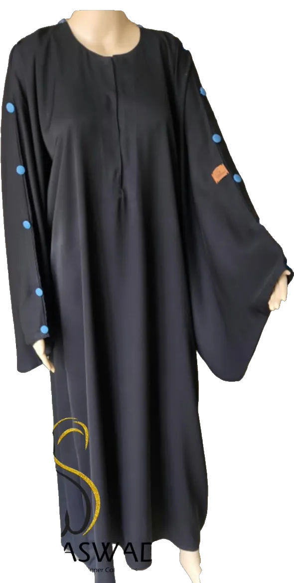 Denim Button abayah