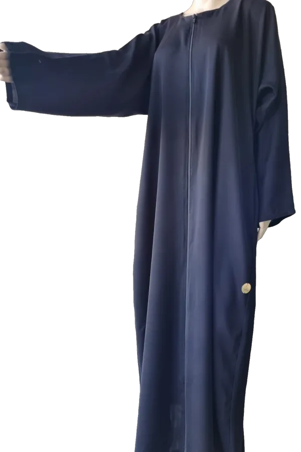 Navy Zip abayah