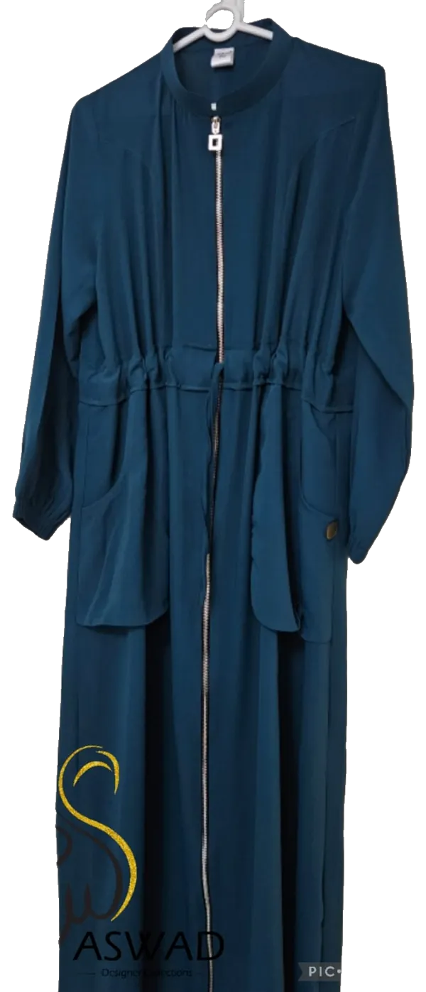 Teal Drawstring abayah